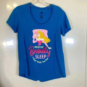 Disney Sleeping Beauty runDisney Sz L Blue Short Sleeve Shirt Worn Once
